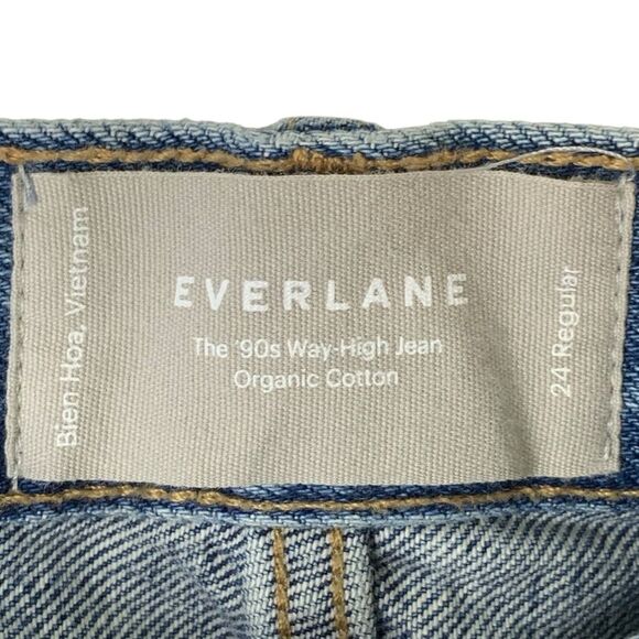 Everlane The 90's Way-High Jeans Organic Cotton High Waisted Rigid Blue Size 24 - Picture 7 of 12